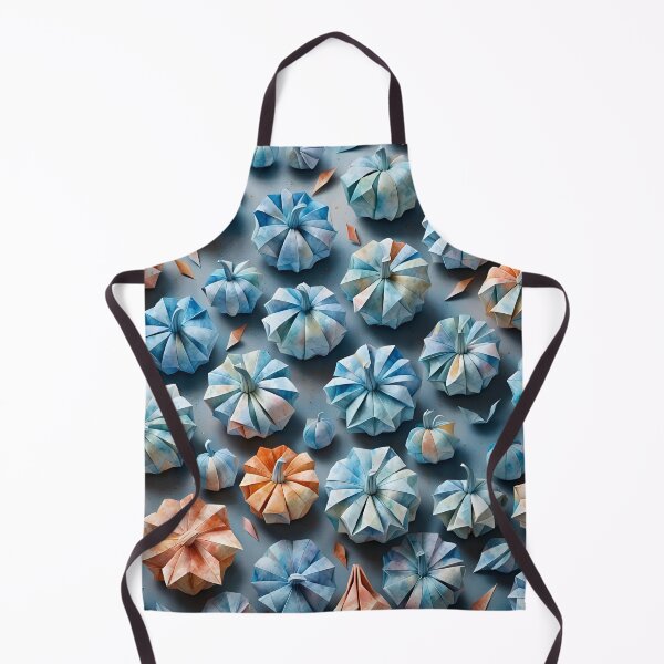 Item preview, Origami Little Pumpkins Pattern Pastel Blue Orange designed and sold by ShaViArt.