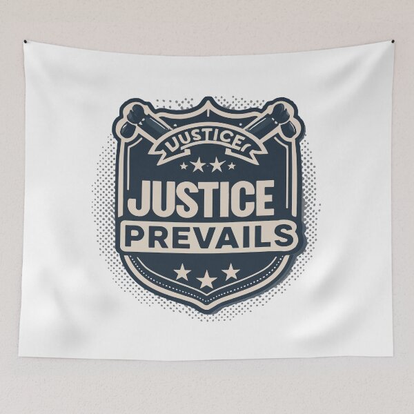 Item preview, Justice Prevails Emblem Badge designed and sold by NiftyWrx.