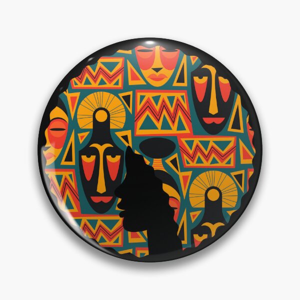 Item preview, Afro Hair Woman with African Pattern, Black History  designed and sold by Logiamerch.