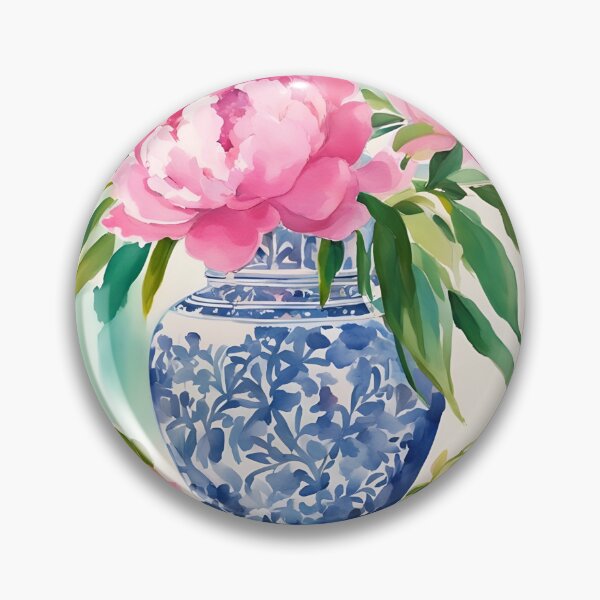 Item preview, Pink peonies in ginger jar designed and sold by SophieClimaArt.