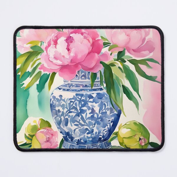 Item preview, Pink peonies in ginger jar designed and sold by SophieClimaArt.