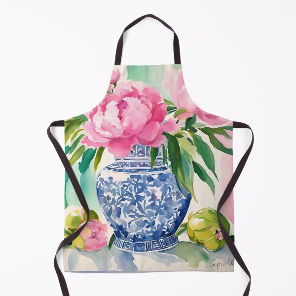 Item preview, Pink peonies in ginger jar designed and sold by SophieClimaArt.