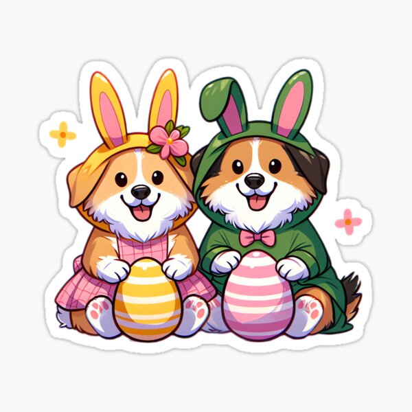 Item preview, Dynamic Duo Easter Dogs designed and sold by EpicPaws.