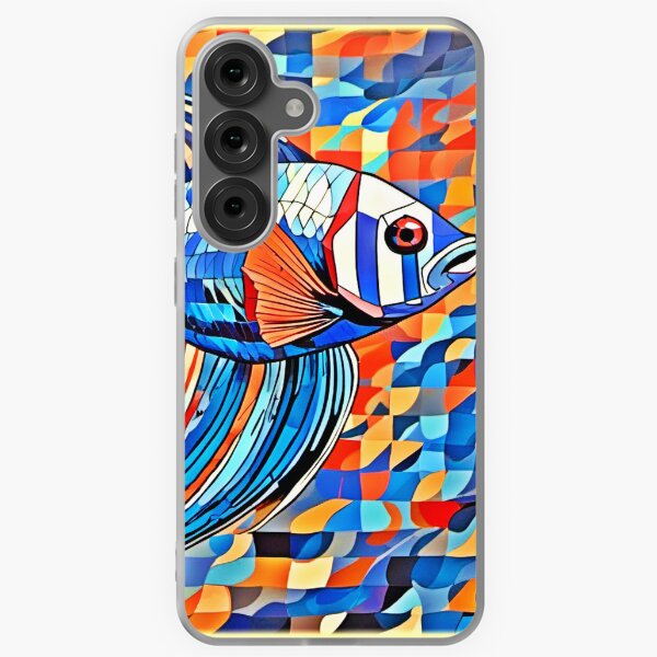 Item preview, Cubist Betta Fish Art designed and sold by Health And Fitness Posts e-Store.