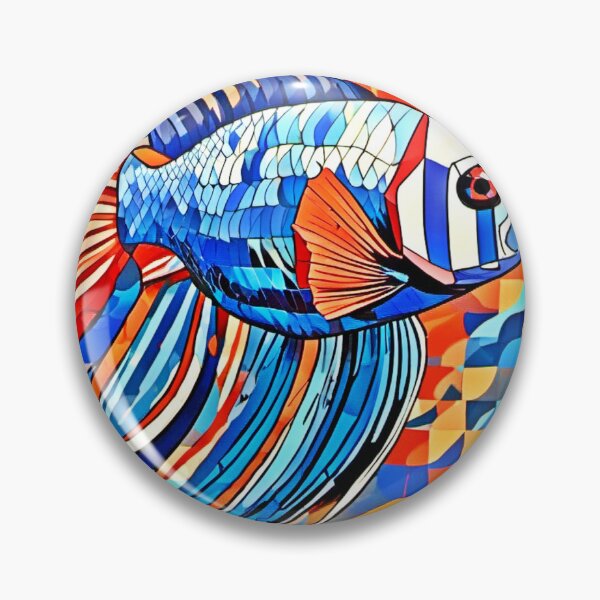 Item preview, Cubist Betta Fish Art designed and sold by Health And Fitness Posts e-Store.
