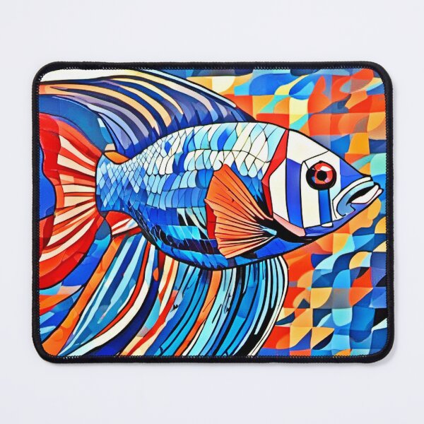 Item preview, Cubist Betta Fish Art designed and sold by Health And Fitness Posts e-Store.