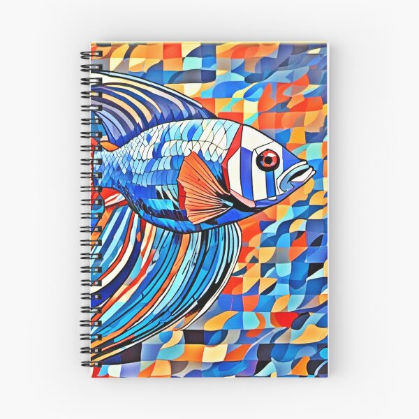 Item preview, Cubist Betta Fish Art designed and sold by Health And Fitness Posts e-Store.
