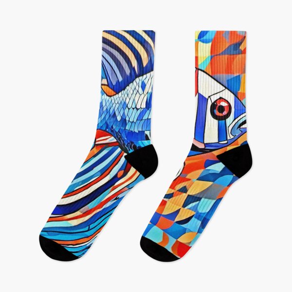 Item preview, Cubist Betta Fish Art designed and sold by Health And Fitness Posts e-Store.