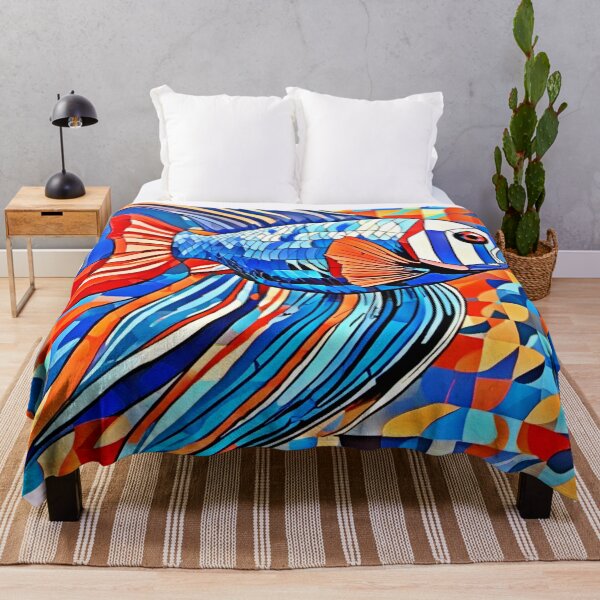Item preview, Cubist Betta Fish Art designed and sold by Health And Fitness Posts e-Store.