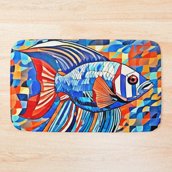 Item preview, Cubist Betta Fish Art designed and sold by Health And Fitness Posts e-Store.