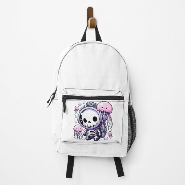 Item preview, Kawaii Skeleton Diver With Jellyfish designed and sold by TomFrontierArt.