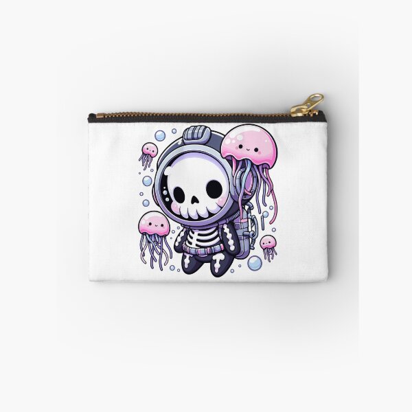 Item preview, Kawaii Skeleton Diver With Jellyfish designed and sold by TomFrontierArt.