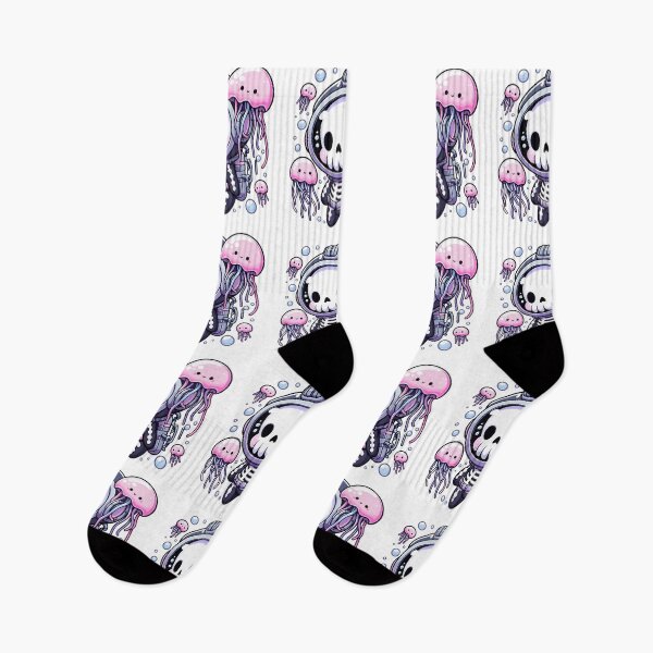 Item preview, Kawaii Skeleton Diver With Jellyfish designed and sold by TomFrontierArt.