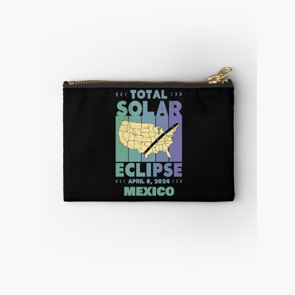 Item preview, Mexico Total Solar Eclipse with MAP - in Green and Blue Hues 2024 April 8 designed and sold by EmeraldeaArt.