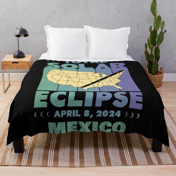 Item preview, Mexico Total Solar Eclipse with MAP - in Green and Blue Hues 2024 April 8 designed and sold by EmeraldeaArt.