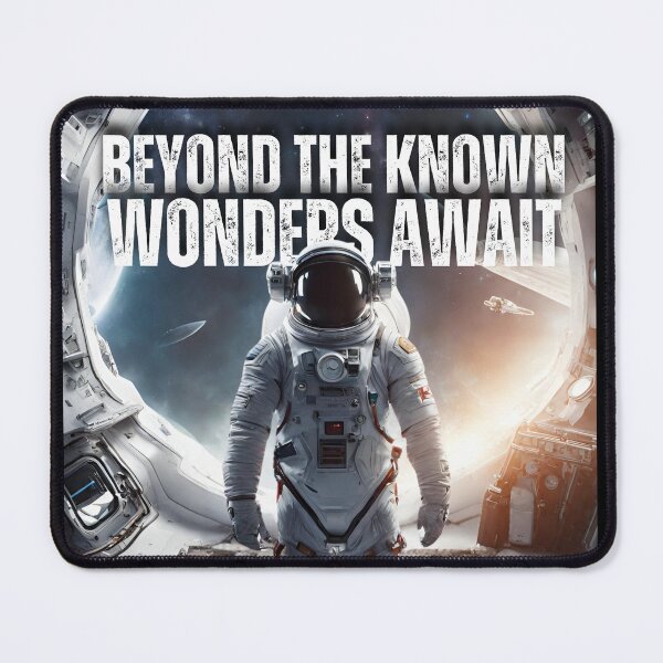 Item preview, Beyond the known wonders await space Astronaut design Curiosity Senses designed and sold by CuriositySenses.
