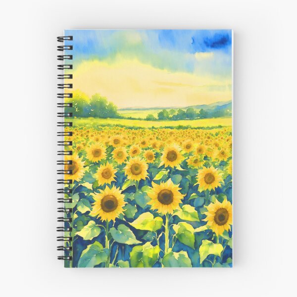 Item preview, Watercolor Sunflower Field designed and sold by AmberRoseWrites.