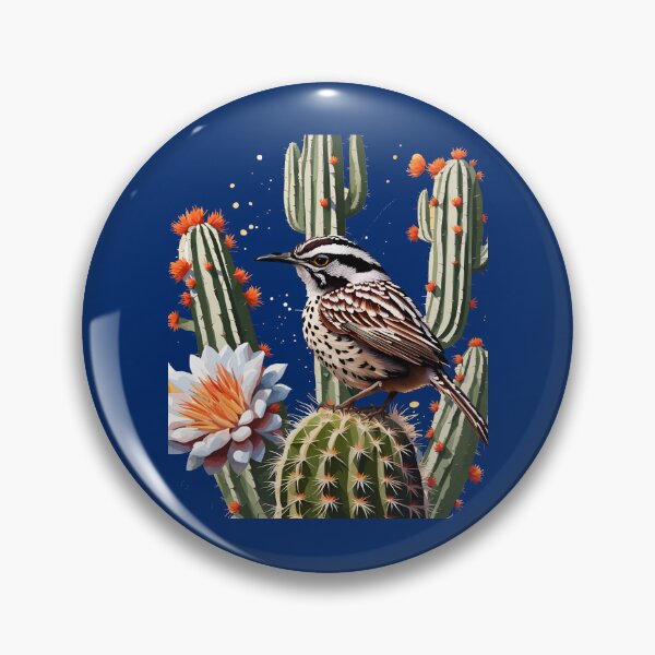 Item preview, Cactus Wren Surrounded By Saguaro Cactus Blossom designed and sold by taiche.