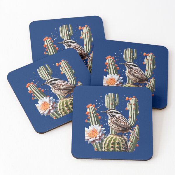 Item preview, Cactus Wren Surrounded By Saguaro Cactus Blossom designed and sold by taiche.