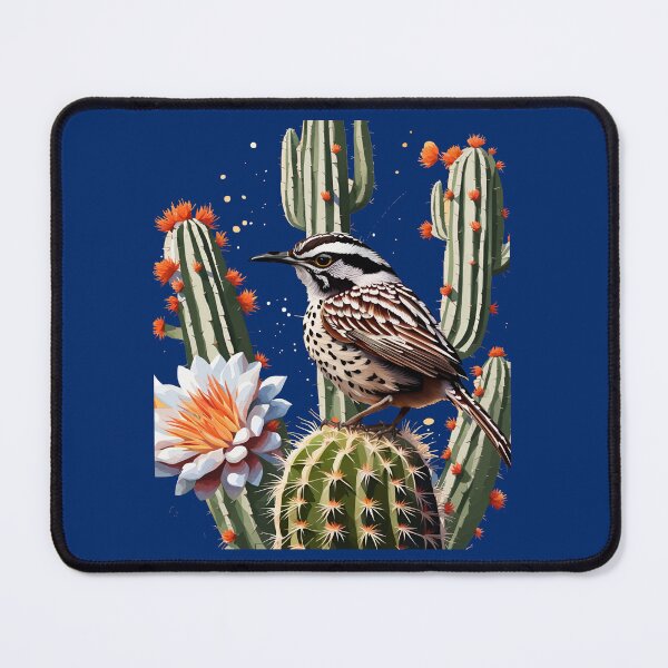 Item preview, Cactus Wren Surrounded By Saguaro Cactus Blossom designed and sold by taiche.