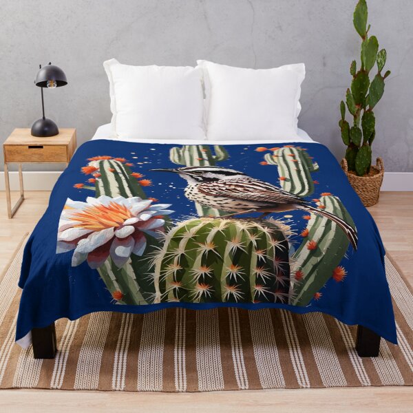Item preview, Cactus Wren Surrounded By Saguaro Cactus Blossom designed and sold by taiche.