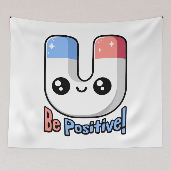 Item preview, Be Positive! Cute Magnet Pun! designed and sold by PMCreative.