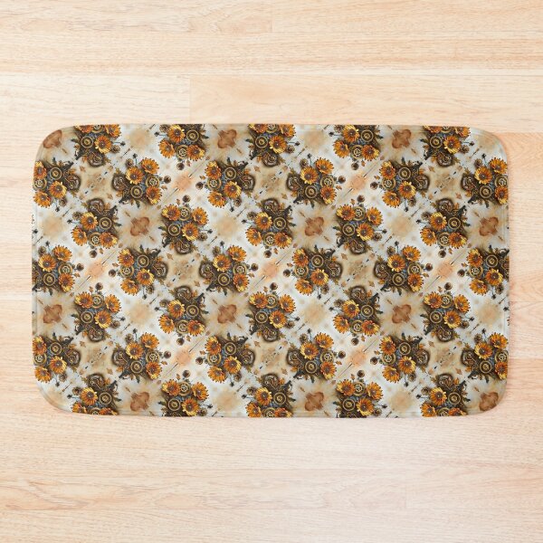 Item preview, Steampunk styled Aster Flower Seamless Pattern designed and sold by Petalandfur.
