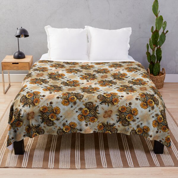 Item preview, Steampunk styled Aster Flower Seamless Pattern designed and sold by Petalandfur.