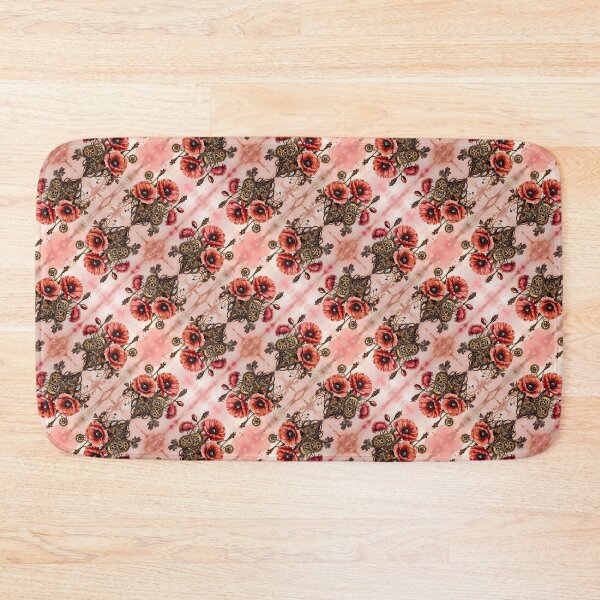 Item preview, Steampunk styled Poppy Flower Seamless Pattern designed and sold by Petalandfur.