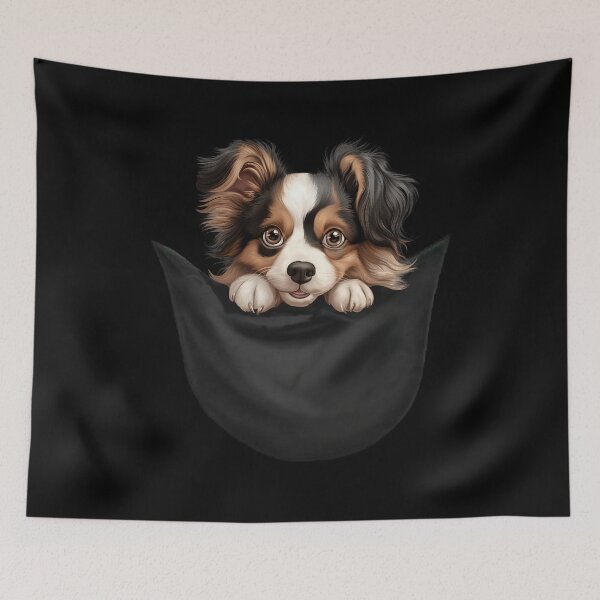 Item preview, Dog in a Pocket Cute Papillon designed and sold by LovelyHappyGift.
