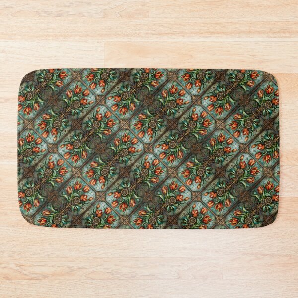 Item preview, Steampunk styled Tulip Flower Seamless Pattern designed and sold by Petalandfur.