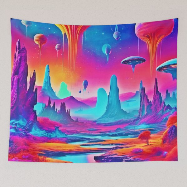 Item preview, Colorful Alien Landscape designed and sold by Health And Fitness Posts e-Store.