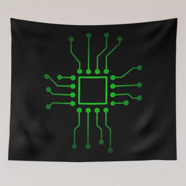Item preview, Tech Circuitry: Digital Drawing of Green Circuit Schematic designed and sold by RiciPaneto.