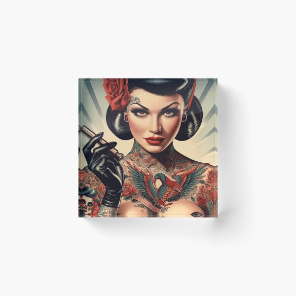 Item preview, Vintage Tattoo Pin-up designed and sold by PulpVintage.