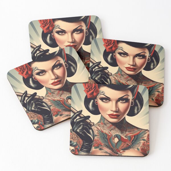 Item preview, Vintage Tattoo Pin-up designed and sold by PulpVintage.