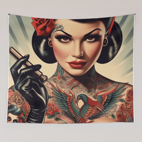 Item preview, Vintage Tattoo Pin-up designed and sold by PulpVintage.