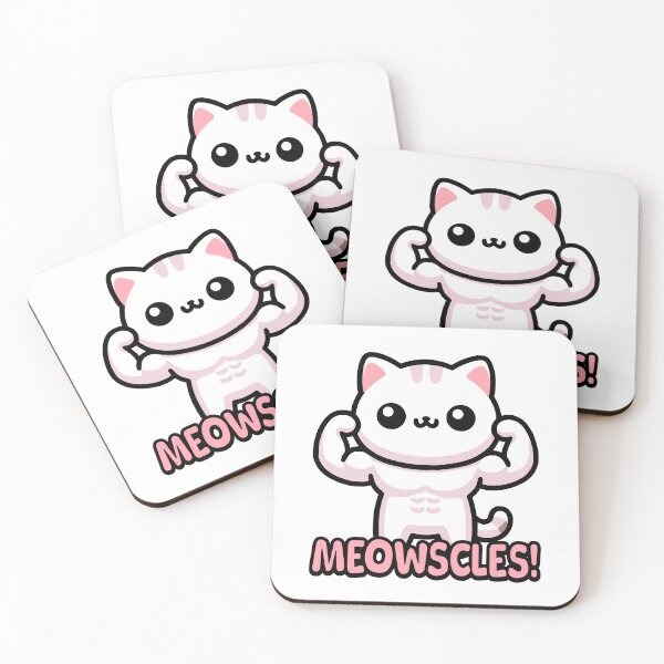 Item preview, Meowscles! Cute Muscular Cat Gym Pun designed and sold by PMCreative.