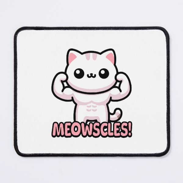 Item preview, Meowscles! Cute Muscular Cat Gym Pun designed and sold by PMCreative.
