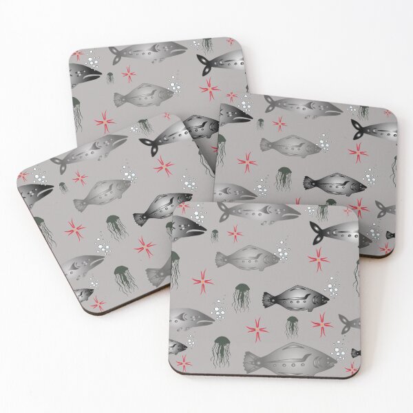 Item preview, Oceans of Whales, halibut and Jellyfish designed and sold by craftynatives.