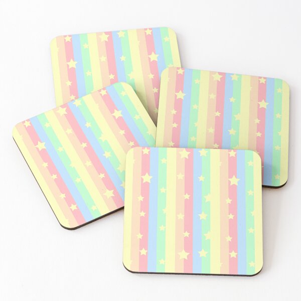 Item preview, Cute Pastel Rainbow Stripes and Stars designed and sold by SpiralBalloon.