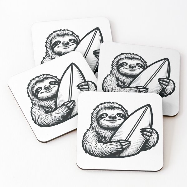 Item preview, surfer sloth designed and sold by landscapeworlds.