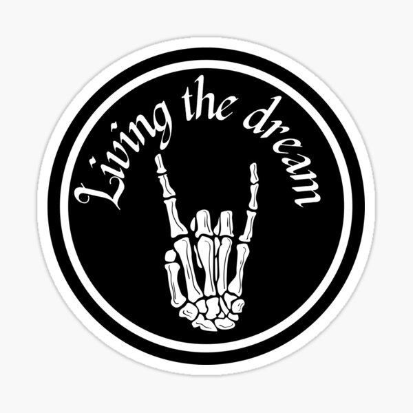 Item preview, Living the dream skeleton art designed and sold by Belmont-Tees.