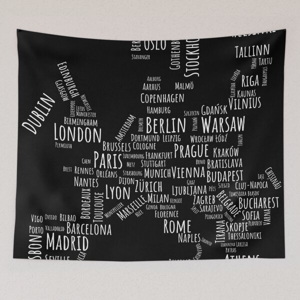 Item preview, Stylized map of Europe (dark version) designed and sold by Feyd-Design.