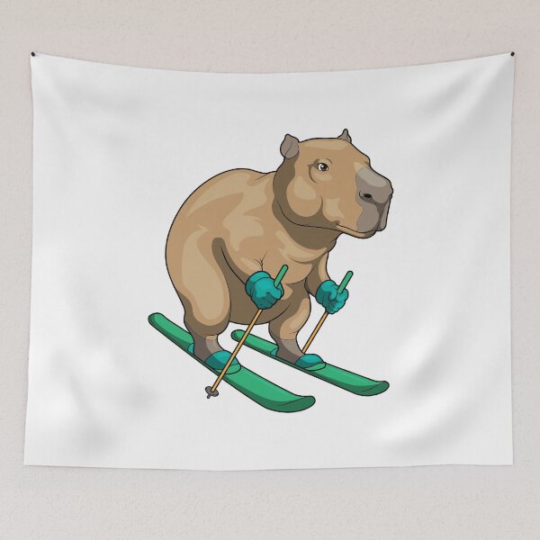 Item preview, Capybara Skier Ski  designed and sold by Snabdesign84.