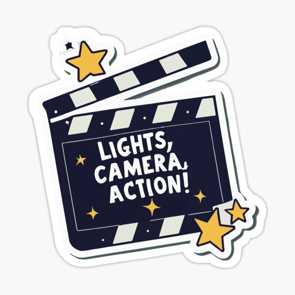 Item preview, Lights, Camera, Action! Hollywood Clapperboard Sticker designed and sold by NiftyWrx.