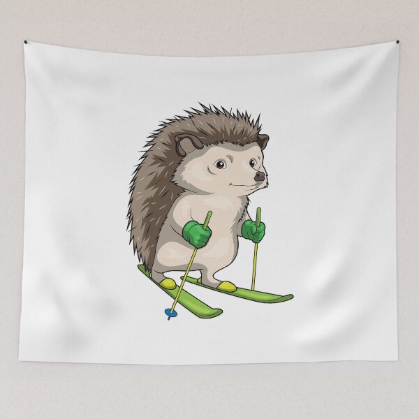 Item preview, Hedgehog Skier Ski Winter sports designed and sold by Snabdesign84.