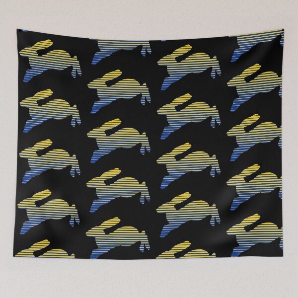 Item preview, Line Jackrabbit Blue & Yellow designed and sold by VintageVarsity5.
