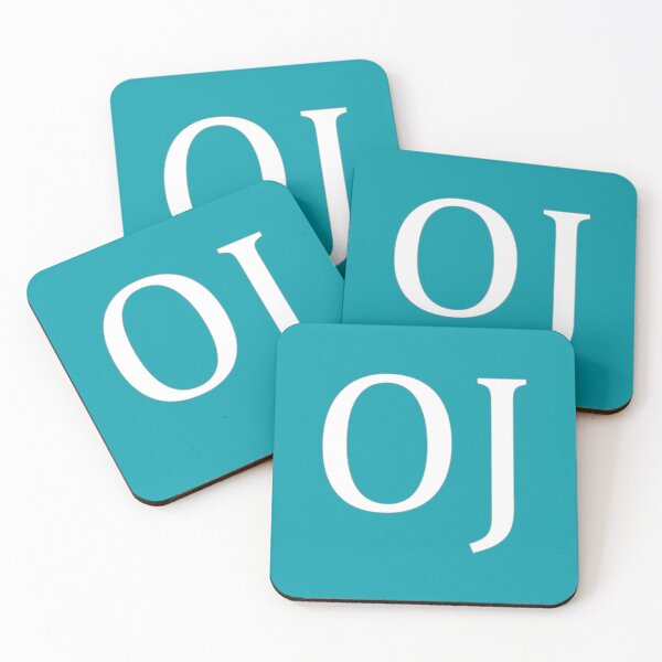 Item preview, OJ Initials Monogram Elegant White Letters designed and sold by Jeallan Designs.