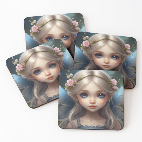 Item preview, Blue-Eyed Fairy and Butterflies designed and sold by T-shirtMill.
