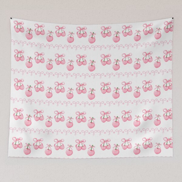 Item preview, Soft Girl Coquette Aesthetic Pink Bows and Cherries designed and sold by SlayItHonestly.